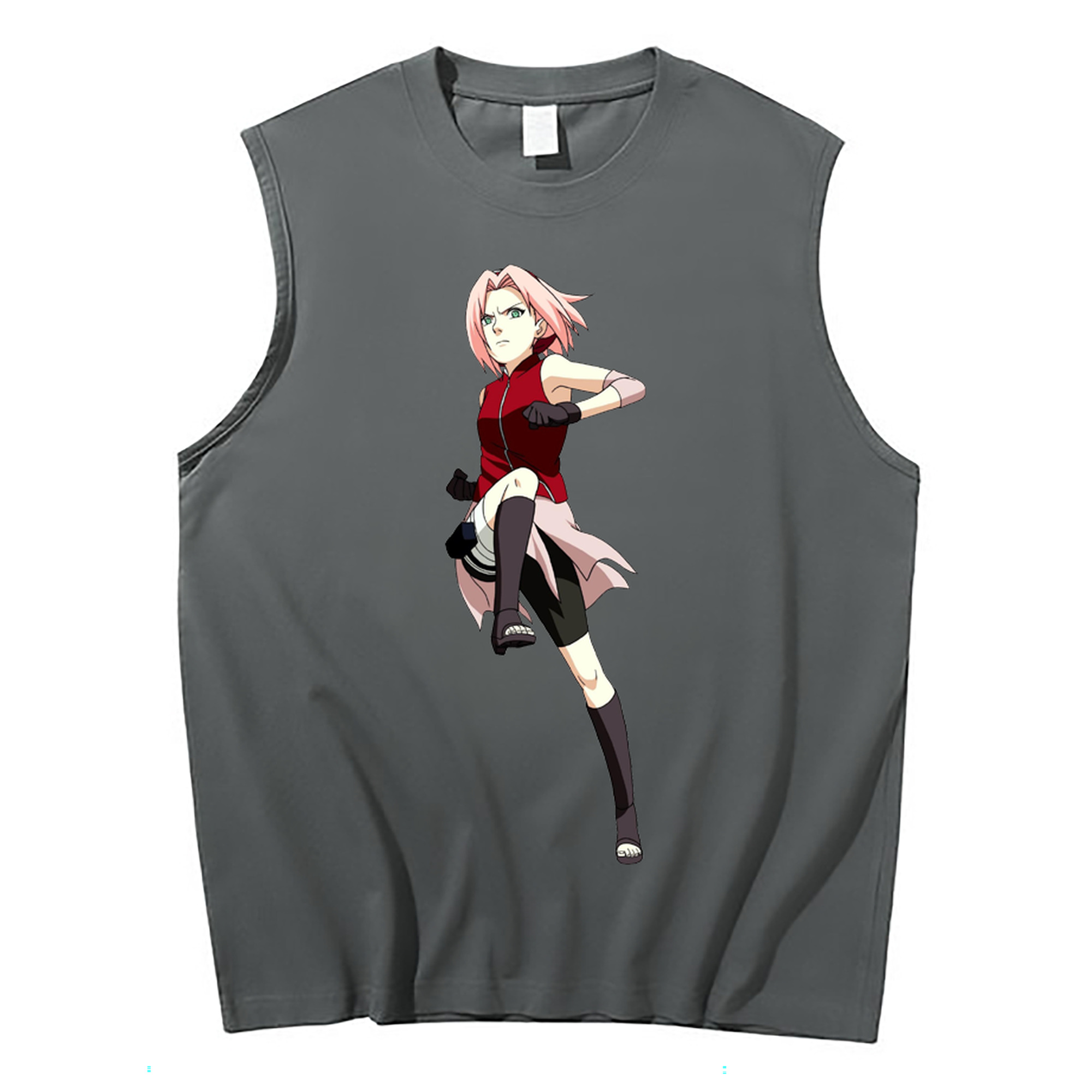 （画像用） NARUTO -ナルト- 春野サクラ Haruno Sakura コットン100％タンクトップ（フロントプリント）